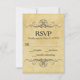 Tarjeta de recepción - RSVP de papel antiguo