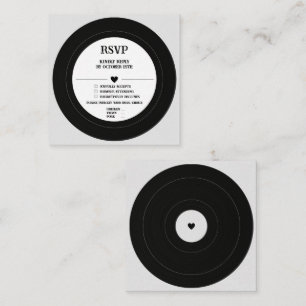 Tarjeta De Recepción RSVP de registro de vinilo retro