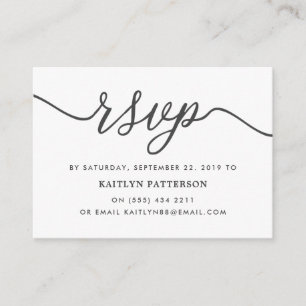 Tarjeta De Recepción RSVP de script simple