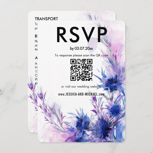 Tarjeta De Recepción 💍 RSVP + DETAILS Cornflower Reverige