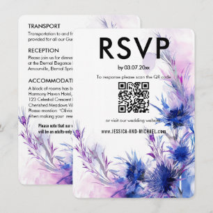 Tarjeta De Recepción 💍 RSVP + DETAILS Cornflower Reverige