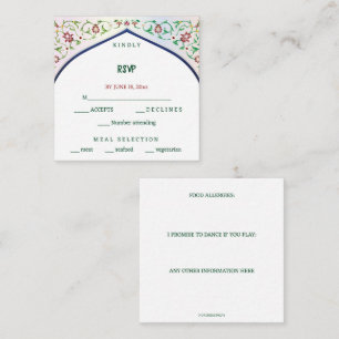 Tarjeta De Recepción RSVP editable intrincada de la arteria india