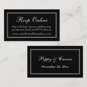 Tarjeta De Recepción RSVP en línea de doble borde negro