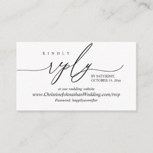 Tarjeta De Recepción RSVP en línea, enclo moderno simple de caligrafía 