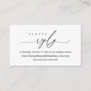 Tarjeta De Recepción RSVP en línea, enclo moderno simple de caligrafía