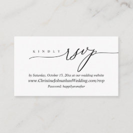 Tarjeta De Recepción RSVP en línea, guión moderno mínimo negro