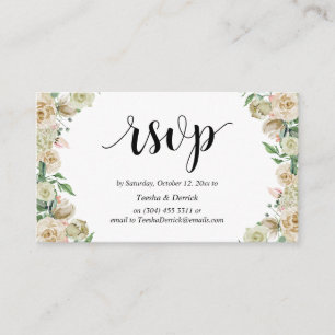 Tarjeta De Recepción RSVP en línea, modernas florals de Dusk 