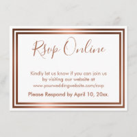 RSVP en línea simple y elegante cobre en blanco
