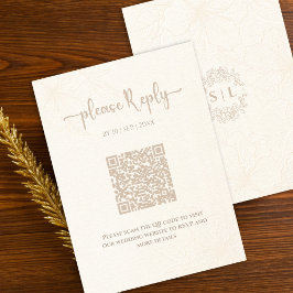 Tarjeta De Recepción RSVP floral minimalista elegante | Boda de código 