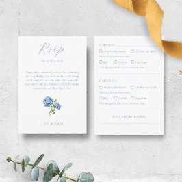Tarjeta De Recepción RSVP Hydrangea Guest Wedding RSVP