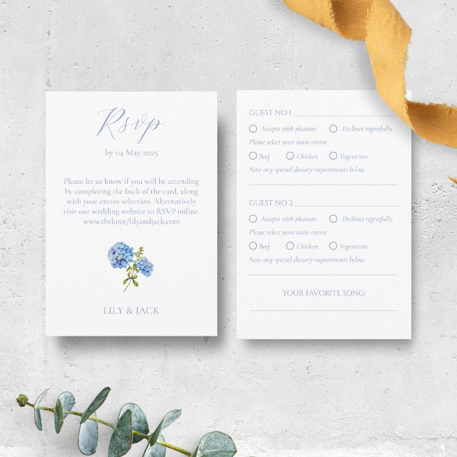 Tarjeta De Recepción RSVP Hydrangea Guest Wedding RSVP (Subido por el creador)