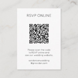 Tarjeta De Recepción RSVP moderno en línea con código QR y foto
