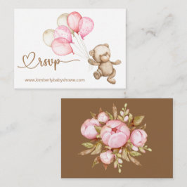 Tarjeta De Recepción RSVP Online Teddy Bear Baby Bear Baby Shower Enclo