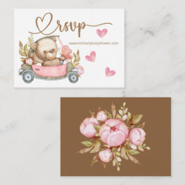 Tarjeta De Recepción RSVP Online Teddy Bear Baby Bear Baby Shower Enclo