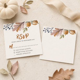 Tarjeta De Recepción RSVP para cena de Acción de Gracias con acuarela m