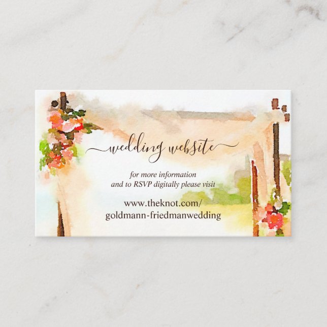 Tarjeta De Recepción RSVP para sitio web de boda bajo la Chuppah (Anverso)