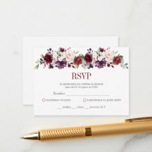 RSVP Quinceañera floral rosa y roja