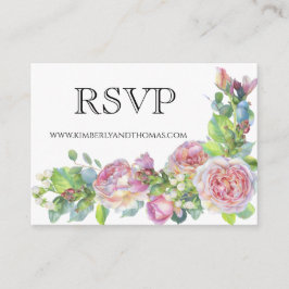 Tarjeta De Recepción RSVP Rosas en línea acuarela Boda Floral Enclos