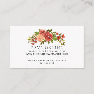 Tarjeta De Recepción RSVP, sitio web de Boda de flores de otoño ruso