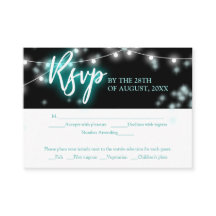 RSVP Tema Turquesa Neon para Bat Mitzvah