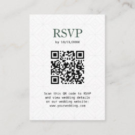 Tarjeta De Recepción RSVP Viaje Tema Pasaporte Sage Código QR verde
