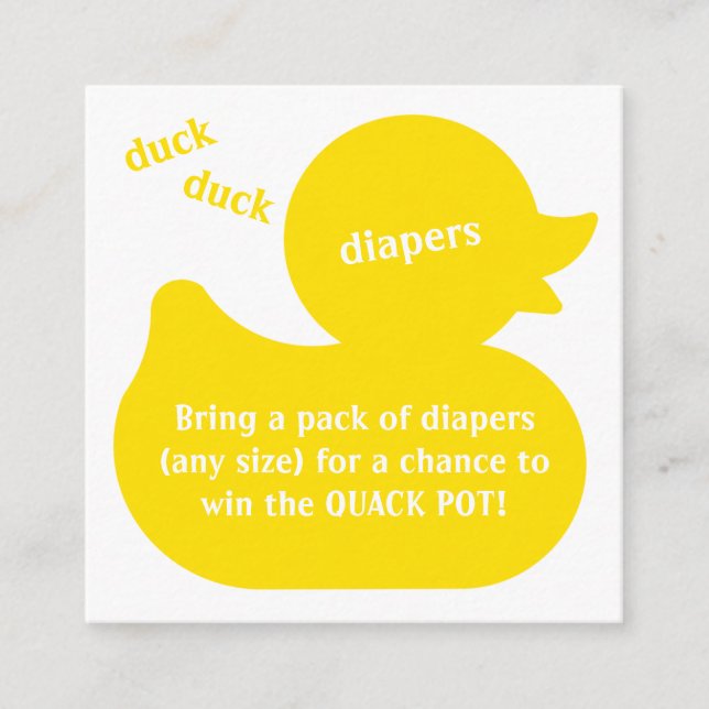 Tarjeta De Recepción Rubber Duck Diaper Raffle (Anverso)
