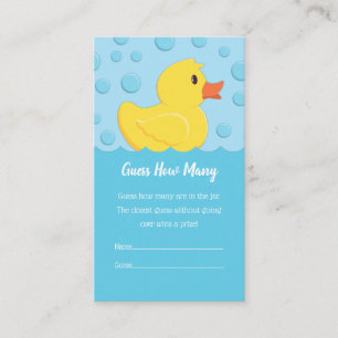 Tarjeta De Recepción Rubber Ducky adivina cuántos juegos de Baby Shower