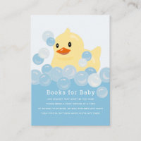 Rubber Ducky Boy Blue Baby Shower Book Request