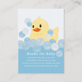 Tarjeta De Recepción Rubber Ducky Boy Blue Baby Shower Book Request