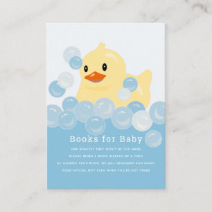 Tarjeta De Recepción Rubber Ducky Boy Blue Baby Shower Book Request