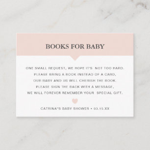 Tarjeta De Recepción Rubor Book Request Baby Shower Insert Card