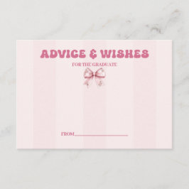 Tarjeta De Recepción Rubor Bow Graduation Party Advice y Whips