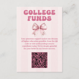 Tarjeta De Recepción Rubor Bow Graduation Party College Funds