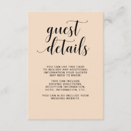 Tarjeta De Recepción Rubor Cascade | Detalles del invitado del Boda