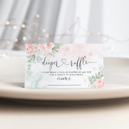 Tarjeta De Recepción Rubor copos de nieve rosados rifa de pañales