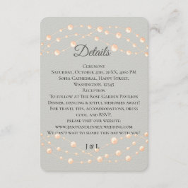 Tarjeta De Recepción Rubor de marfil moderno Boda neutral de Pearl romá
