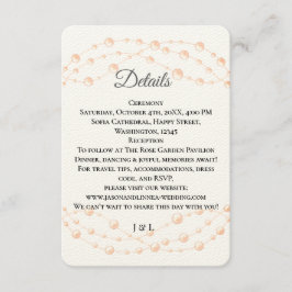 Tarjeta De Recepción Rubor de marfil moderno Boda neutral de Pearl romá