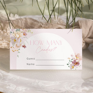 Tarjeta De Recepción Rubor Floral Baby Shower Cuántos Canales