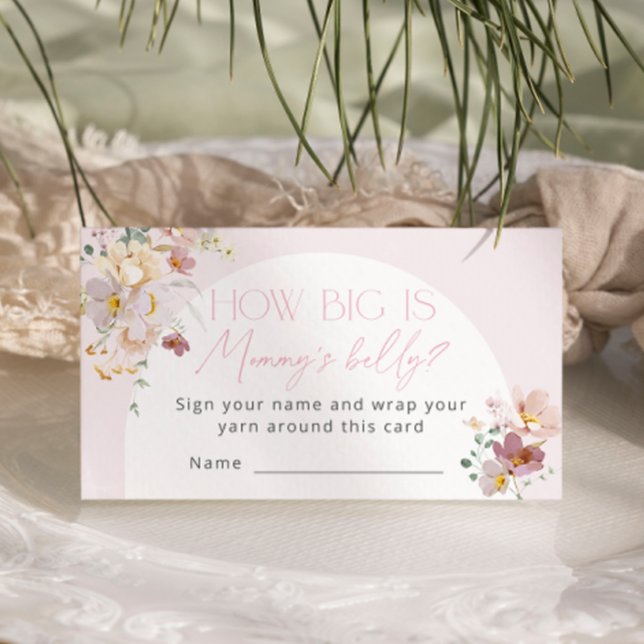 Tarjeta De Recepción Rubor Floral Baby Shower Qué grande es el vientre  (Subido por el creador)