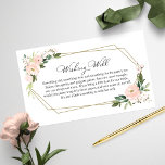 Tarjeta De Recepción Rubor Floral Geometric Bridal Shower Wike Well<br><div class="desc">Tarjeta de cierre de bienestar con ducha de novia geométrica floral Rubor</div>