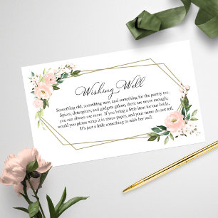 Tarjeta De Recepción Rubor Floral Geometric Bridal Shower Wike Well