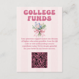 Tarjeta De Recepción Rubor Floral Graduation Party College Funds
