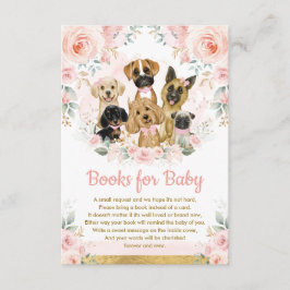 Tarjeta De Recepción Rubor Floral Puppy Perros Libros para Bebés