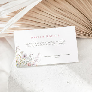 Tarjeta De Recepción Rubor Meadow Baby Shower Diaper Raffle