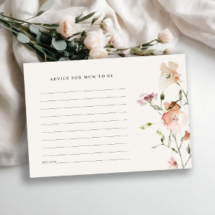 Tarjeta De Recepción Rubor Meadow Floral Advice para Mamá Baby Shower