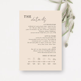 Tarjeta De Recepción Rubor Peach | Iconos de detalles del Boda minimali