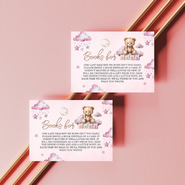 Tarjeta De Recepción Rubor Pink Bear Cloud Girl Boys for Baby (Subido por el creador)