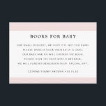 Tarjeta De Recepción Rubor Pink Book Request Baby Shower<br><div class="desc">Incluya estas potentes tarjetas de alojamiento con la invitación a la ducha de bebé para solicitar libros en lugar de una tarjeta. El diseño presenta una parte superior e inferior con rayas rosas de color rosa que enmarcan el mensaje. Diseñado para coincidir con nuestra colección de duchas para bebés de...</div>