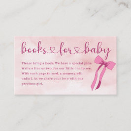 Tarjeta De Recepción Rubor Pink Bow Libros Baby Shower Para Bebés