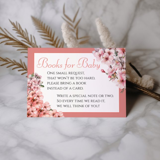 Tarjeta De Recepción Rubor Pink Cherry Blossom Books para bebé (Subido por el creador)